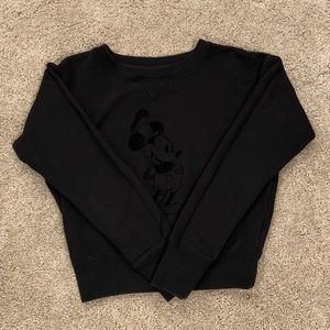 Cropped black Mickie Mouse hoodie!